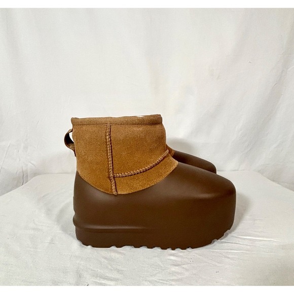 UGG Classic Mini Pumped Molded Fur Boot Slip On Chestnut US Men 4 / Women 5 - Picture 1 of 8
